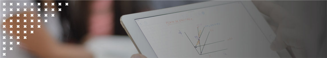 Imagen a manera de banner donde se visualiza una tableta con información sobre estadísticas contables para el programa de Contaduría Pública de la Universidad de Ibagué